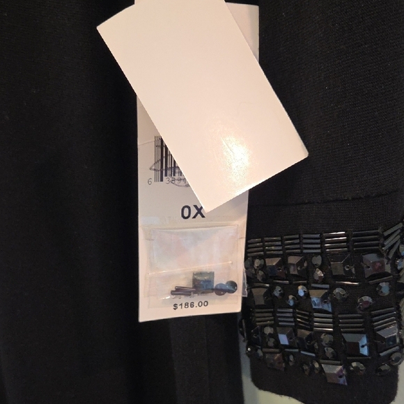 Karen Kane Black Beeded Embellished Cocktail Dress Size 0X - Picture 4 of 11